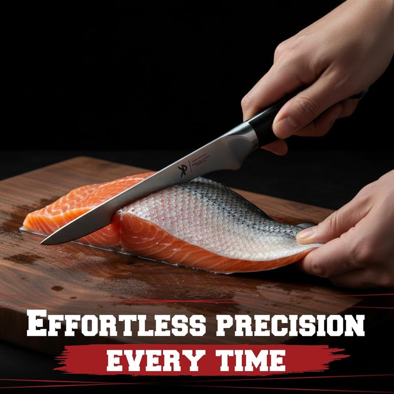 Kitchen perfection 6” Boning Knife for Meat Cutting & Filleting - Razor Sharp Premium German Steel Blade with Sheath - Full Tang Ergonomic Handle - Trim, Debone, Slice Meat Like a Pro- BBQ Men's Gift - Image 5